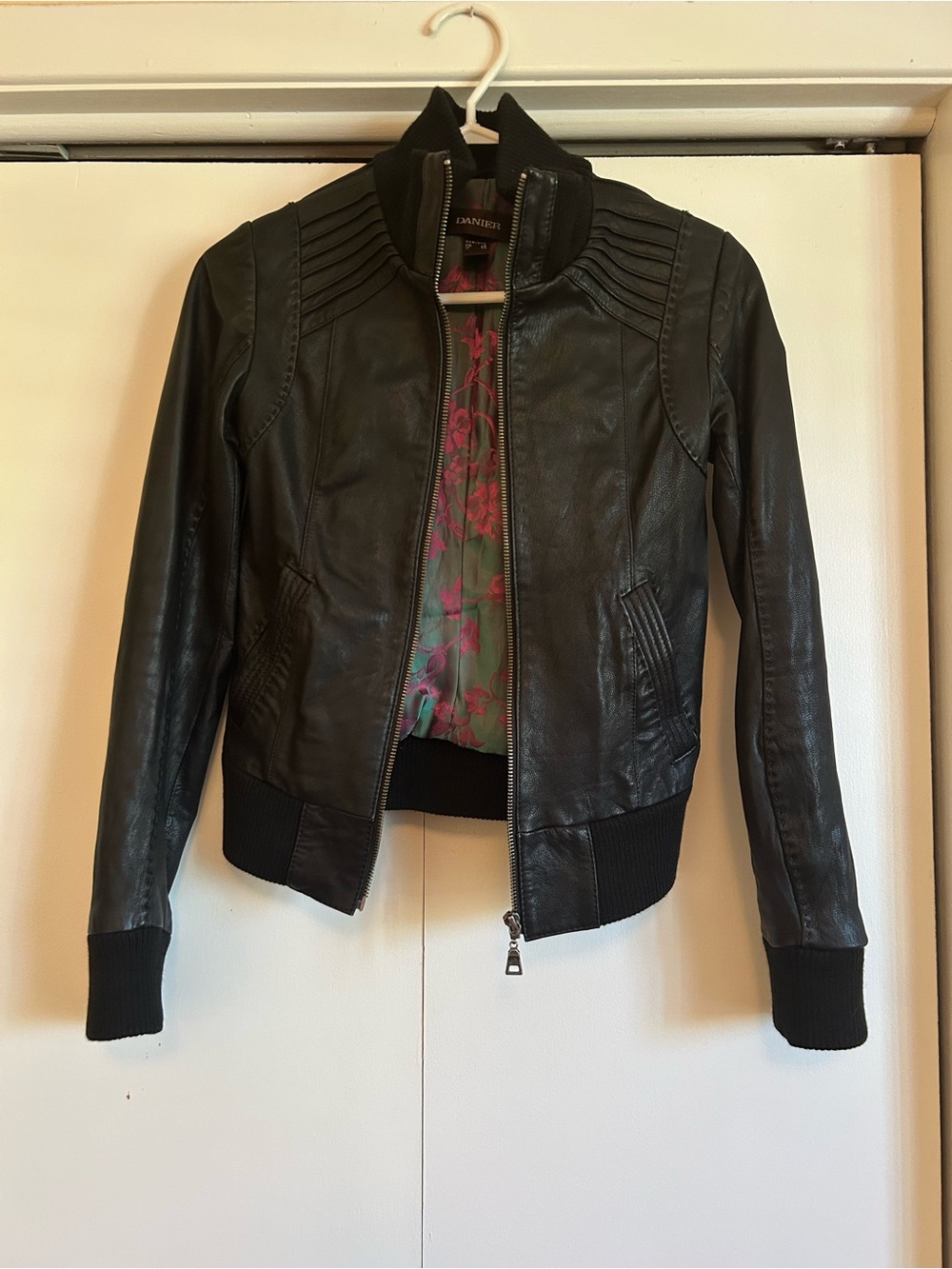 Danier Black Women's Leather Bomber Jacket
